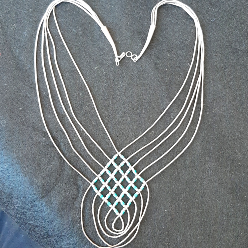 Vintage indigenous sterling Quick silver necklace